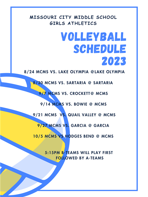  Volleyball Schedule